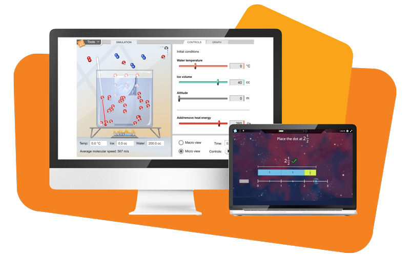 Digital devices displaying ExploreLearning's edtech tools