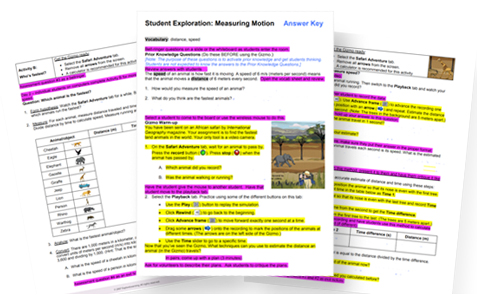 Gizmo Student Exploration Sheets